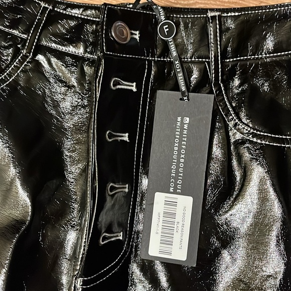 NWT White Fox boutique black pleather pants - Picture 2 of 5